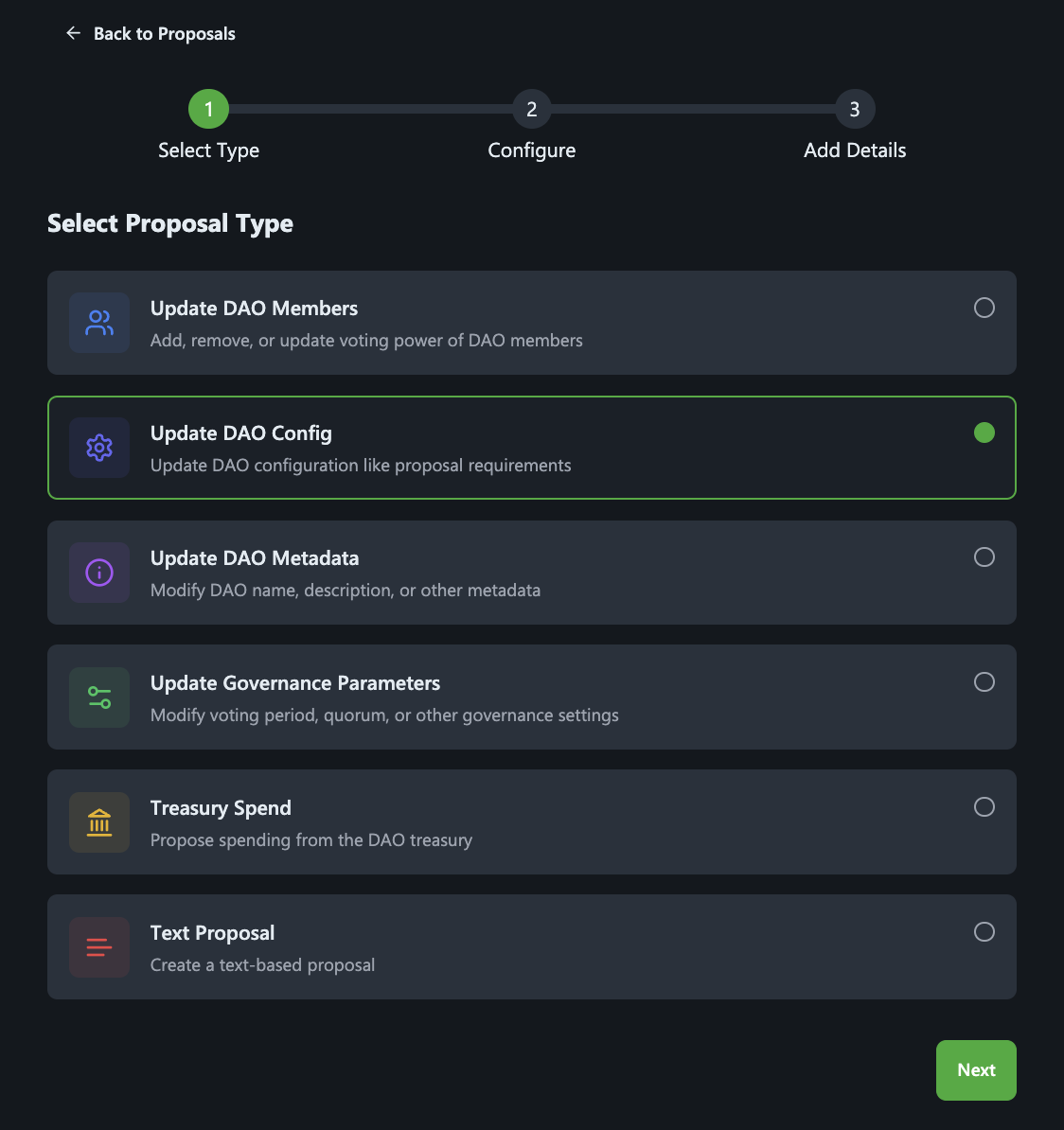 DAO Config Proposal